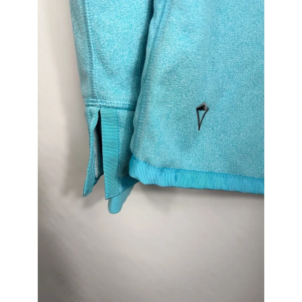 Ivivva Jacket Girls 12 Teal Blue Asymmetric Zip Fleece Lined Funnel Neck Coat